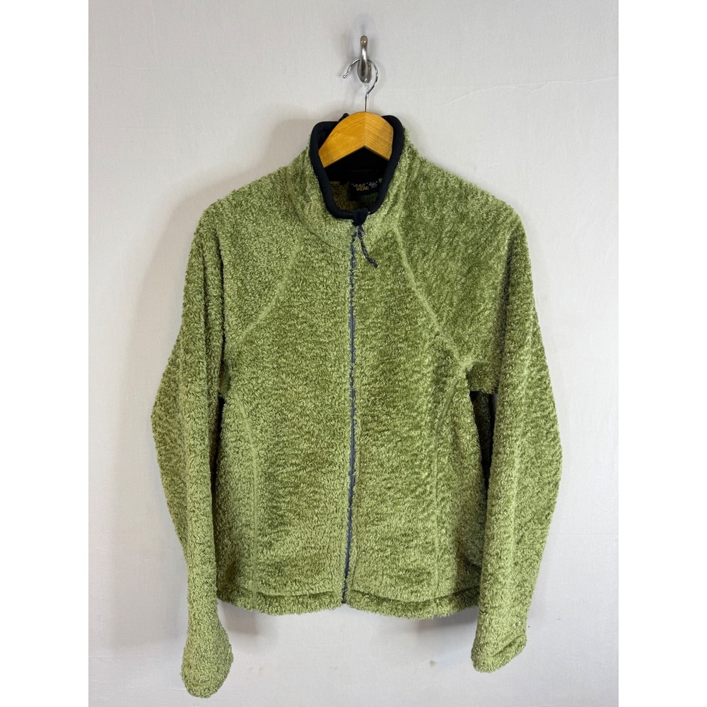 Mountain Hardwear Monkey Woman‎ Terry Cloth Fleece Jacket Green Zip Womens Large